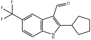 1H-Indole-3-carboxaldehyde,2-cyclopentyl-5-(trifluoromethyl)-(9CI) 结构式