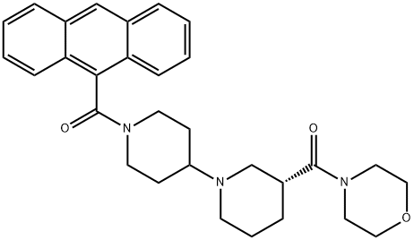 (R)-ANTHRACEN-9-YL(3-(MORPHOLINE-4-CARBONYL)-1,4'-BIPIPERIDIN-1'-YL)METHANONE.HCL 结构式