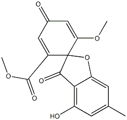 (R)-4-Hydroxy-6'-methoxy-6-methyl-3,4'-dioxospiro[benzofuran-2(3H),1'-[2,5]cyclohexadiene]-2'-carboxylic acid methyl ester 结构式