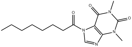 1H-Purine-2,6-dione,  3,7-dihydro-1,3-dimethyl-7-(1-oxooctyl)- 结构式
