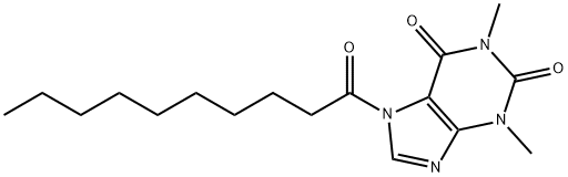 1H-Purine-2,6-dione,  3,7-dihydro-1,3-dimethyl-7-(1-oxodecyl)- 结构式