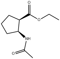 Cyclopentanecarboxylic acid, 2-(acetylamino)-, ethyl ester, (1R,2S)- (9CI) 结构式