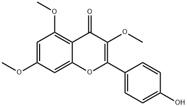 4H-1-Benzopyran-4-one, 2-(4-hydroxyphenyl)-3,5,7-trimethoxy- 结构式