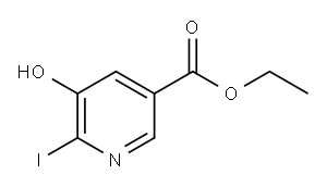 5-羟基-6-碘-3-吡啶羧酸乙酯 结构式