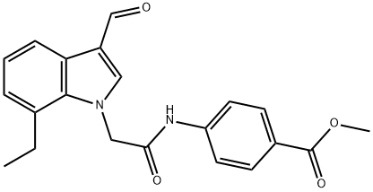 Benzoic acid, 4-[[(7-ethyl-3-formyl-1H-indol-1-yl)acetyl]amino]-, methyl ester (9CI) 结构式