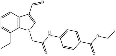 Benzoic acid, 4-[[(7-ethyl-3-formyl-1H-indol-1-yl)acetyl]amino]-, ethyl ester (9CI) 结构式