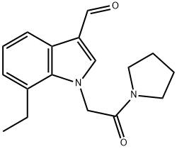 Pyrrolidine, 1-[(7-ethyl-3-formyl-1H-indol-1-yl)acetyl]- (9CI) 结构式