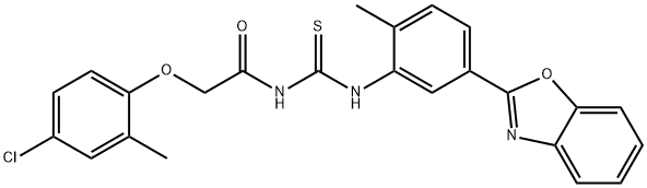 Acetamide, N-[[[5-(2-benzoxazolyl)-2-methylphenyl]amino]thioxomethyl]-2-(4-chloro-2-methylphenoxy)- (9CI) 结构式