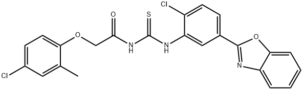 Acetamide, N-[[[5-(2-benzoxazolyl)-2-chlorophenyl]amino]thioxomethyl]-2-(4-chloro-2-methylphenoxy)- (9CI) 结构式