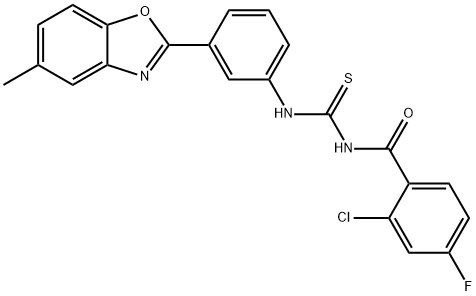 Benzamide, 2-chloro-4-fluoro-N-[[[3-(5-methyl-2-benzoxazolyl)phenyl]amino]thioxomethyl]- (9CI) 结构式