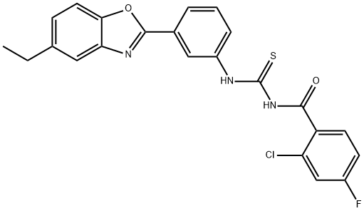 Benzamide, 2-chloro-N-[[[3-(5-ethyl-2-benzoxazolyl)phenyl]amino]thioxomethyl]-4-fluoro- (9CI) 结构式