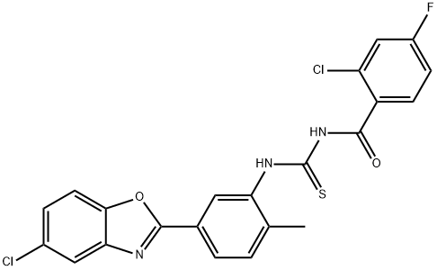 Benzamide, 2-chloro-N-[[[5-(5-chloro-2-benzoxazolyl)-2-methylphenyl]amino]thioxomethyl]-4-fluoro- (9CI) 结构式