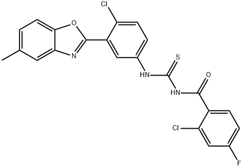 Benzamide, 2-chloro-N-[[[4-chloro-3-(5-methyl-2-benzoxazolyl)phenyl]amino]thioxomethyl]-4-fluoro- (9CI) 结构式