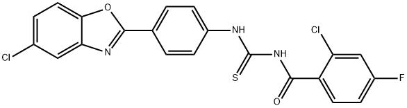 Benzamide, 2-chloro-N-[[[4-(5-chloro-2-benzoxazolyl)phenyl]amino]thioxomethyl]-4-fluoro- (9CI) 结构式