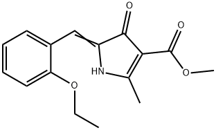 1H-Pyrrole-3-carboxylicacid,5-[(2-ethoxyphenyl)methylene]-4,5-dihydro-2-methyl-4-oxo-,methylester(9CI) 结构式
