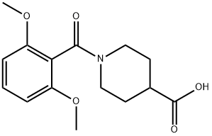 1-(2,6-二甲氧基苯甲酰基)哌啶-4-羧酸 结构式
