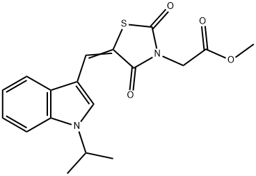 3-Thiazolidineaceticacid,5-[[1-(1-methylethyl)-1H-indol-3-yl]methylene]-2,4-dioxo-,methylester(9CI) 结构式