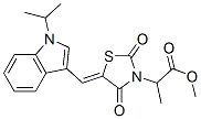 3-Thiazolidineaceticacid,alpha-methyl-5-[[1-(1-methylethyl)-1H-indol-3-yl]methylene]-2,4-dioxo-,methylester(9CI) 结构式