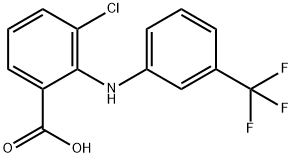 Benzoic  acid,  3-chloro-2-[[3-(trifluoromethyl)phenyl]amino]- 结构式