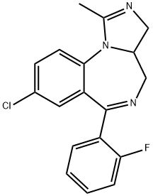 8-氯-3A,4-二氢-6-(2-氟苯基)-1-甲基-3H-咪唑[1,5-A][1,4]苯并二氮杂卓 结构式