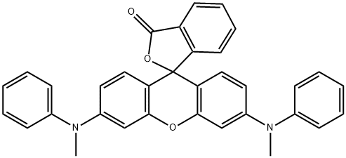 3',6'-Bis(N-methyl-N-phenylamino)spiro[isobenzofuran-1(3H),9'-[9H]xanthen]-3-one 结构式
