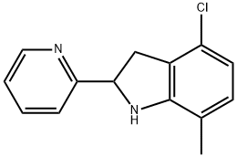 1H-Indole,4-chloro-2,3-dihydro-7-methyl-2-(2-pyridinyl)-(9CI) 结构式