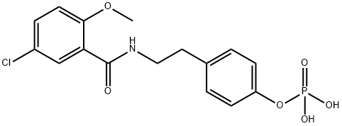 p-[2-[(5-Chloro-2-methoxybenzoyl)amino]ethyl]benzenephosphonate 结构式