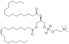 1-OLEOYL-2-PALMITOYL-SN-GLYCERO-3-PHOSPHOCHOLINE;18:1-16:0 PC 结构式