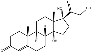 14-alpha,17-alpha,21-trihydroxypregn-4-ene-3,20-dione 结构式