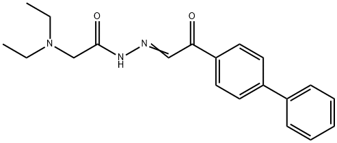 N,N-Diethylglycine (p-phenylphenacylidene)hydrazide 结构式