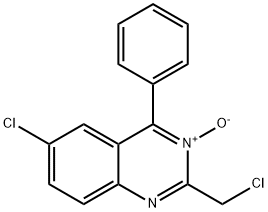 6-CHLORO-2-(CHLOROMETHYL)-3-OXIDO-4-PHENYL-QUINAZOLINE 结构式