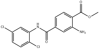 2-氨基-4-(2,5-二氯苯甲酰胺基)苯甲酸甲酯 结构式