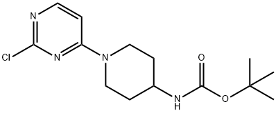 [1-(2-氯-嘧啶-4-基)-哌啶-4-基]-氨基甲酸叔丁酯 结构式