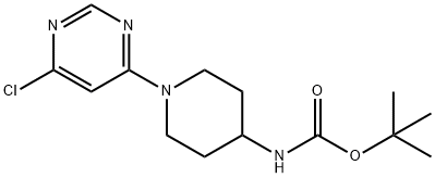 [1-(6-氯-4-嘧啶基)-4-哌啶基]氨基甲酸叔丁酯 结构式