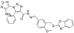 1H-1,2,3-Triazole-4-carboxylicacid,1-(4-amino-1,2,5-oxadiazol-3-yl)-5-phenyl-,[[3-[(2-benzoxazolylthio)methyl]-4-methoxyphenyl]methylene]hydrazide(9CI) 结构式