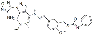 1H-1,2,3-Triazole-4-carboxylicacid,1-(4-amino-1,2,5-oxadiazol-3-yl)-5-[(diethylamino)methyl]-,[[3-[(2-benzoxazolylthio)methyl]-4-methoxyphenyl]methylene]hydrazide(9CI) 结构式