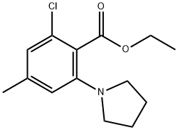 ETHYL 2-CHLORO-4-METHYL-6-TETRAHYDRO-1H-PYRROL-1-YLBENZOATE 结构式
