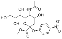 5-乙酰氨基-4-羟基-2-(4-硝基 - 苯氧基)-6-(1,2,3-三羟基 - 丙基) - 四氢 - 吡喃-2-甲酸甲酯 结构式