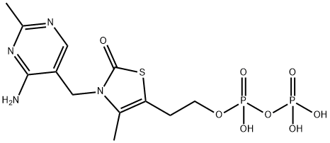 2-[3-[(4-氨基-2-甲基嘧啶-5-基)甲基]-4-甲基-2-氧代-1,3-噻唑-5-基]乙基焦磷酸酯 结构式