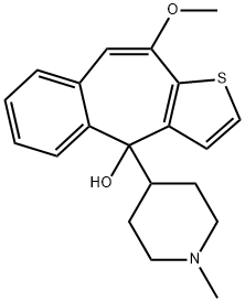 10-甲氧基-4-(1-甲基-4-哌啶基)-4H-苯并[4,5]环庚三烯并[1,2-B]噻吩-4-醇 结构式