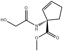 2-Cyclopentene-1-carboxylicacid,1-[(hydroxyacetyl)amino]-,methylester, 结构式