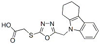 Acetic acid, [[5-[(1,2,3,4-tetrahydro-9H-carbazol-9-yl)methyl]-1,3,4-oxadiazol-2-yl]thio]- (9CI) 结构式