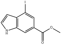 4-碘-1H-吲哚-6-羧酸甲酯 结构式