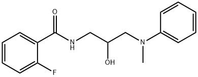 2-fluoro-N-[2-hydroxy-3-(methylphenylamino)propyl]benzamide 结构式