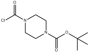 4-BOC-1-哌嗪甲酰氯 结构式