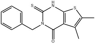 3-BENZYL-5,6-二甲基-2-硫烷基-3H,4H-噻吩并[2,3-D]嘧啶-4-酮 结构式