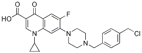 3-Quinolinecarboxylic acid, 7-[4-[[4-(chloroMethyl)phenyl]Methyl]-1-piperazinyl]-1-cyclopropyl-6-fluoro-1,4-dihydro-4-oxo- 结构式