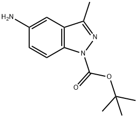 5-氨基-3-甲基-1H-吲唑-1-羧酸叔丁酯 结构式