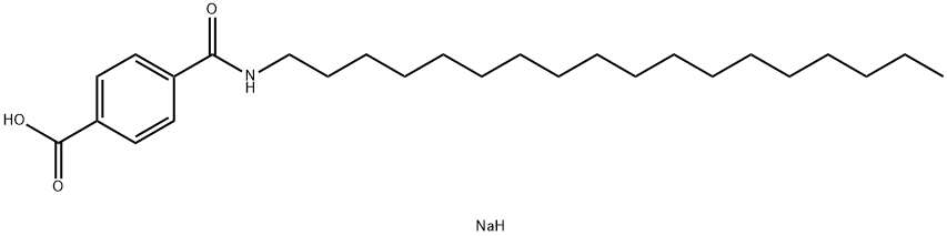 4-[(十八烷基氨基)羰基]苯甲酸钠 结构式