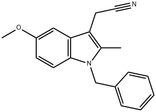 2-(1-benzyl-5-methoxy-2-methyl-indol-3-yl)acetonitrile 结构式